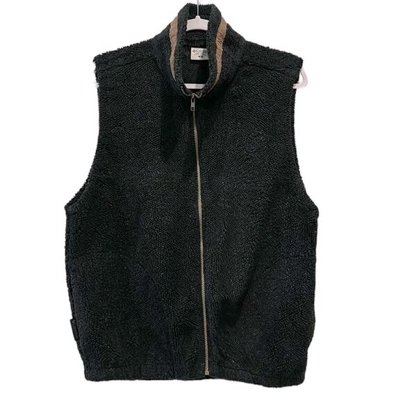 Vintage Men’s Columbia USA Black Heathered Fleece Zipper Zip Vest Medium​​​​ - Picture 1 of 12